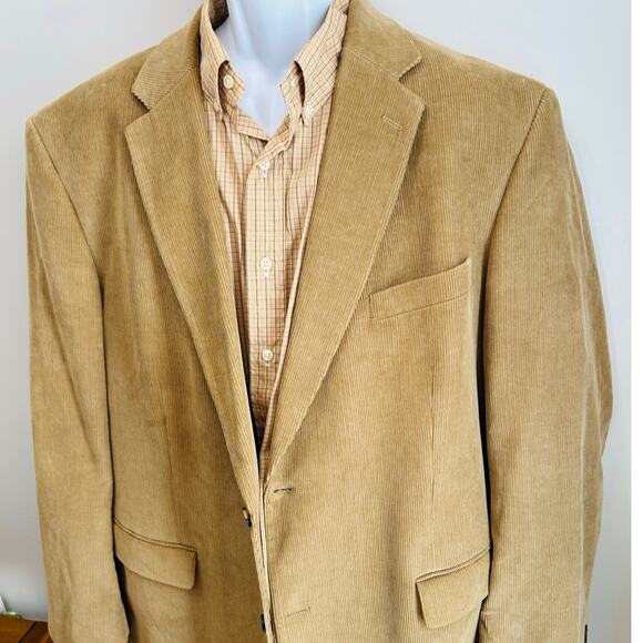 Dockers Tan Corduroy Blazer Men’s 48L S913 Classic Light Brown Tailored Jacket - Picture 6 of 8